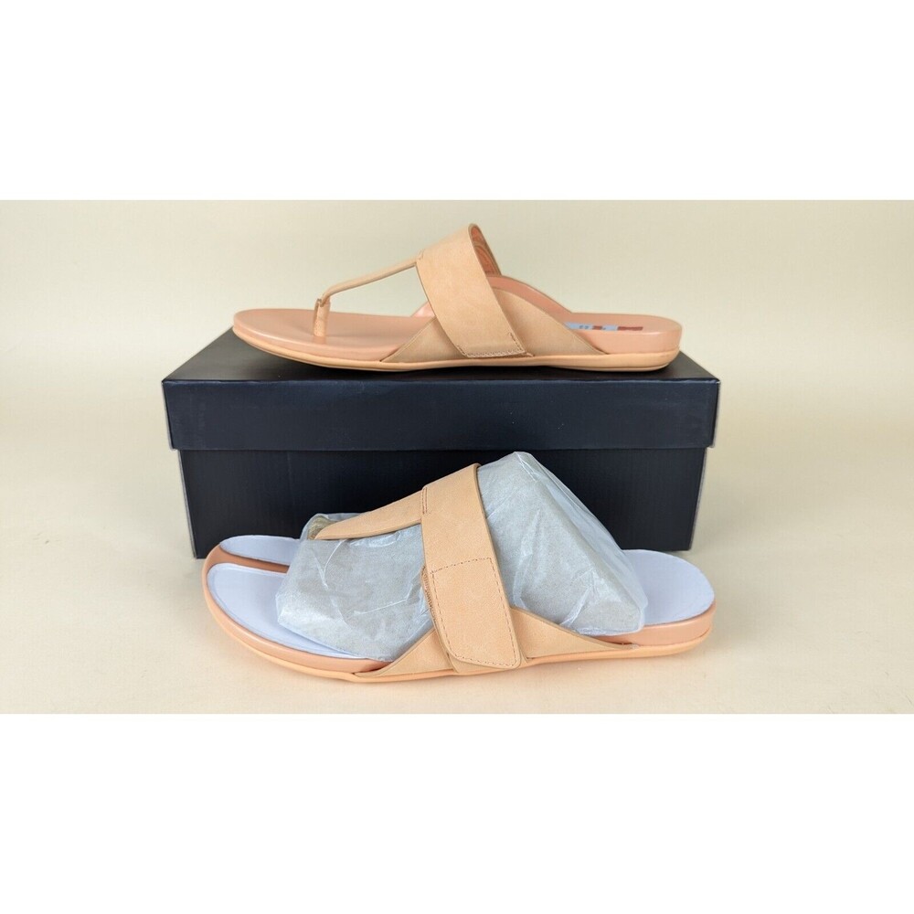 Naturalizer Genn-Twirl  Thong Sandals Womens 8 M Peach Faux Nubuck Shoes NWB